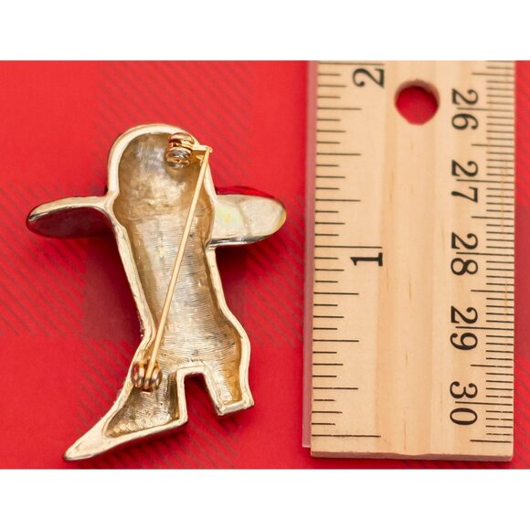 Vintage Art Nouveau Cowgirl Boot and Hat Rhinestone Brooch - O1 - Picture 2 of 2